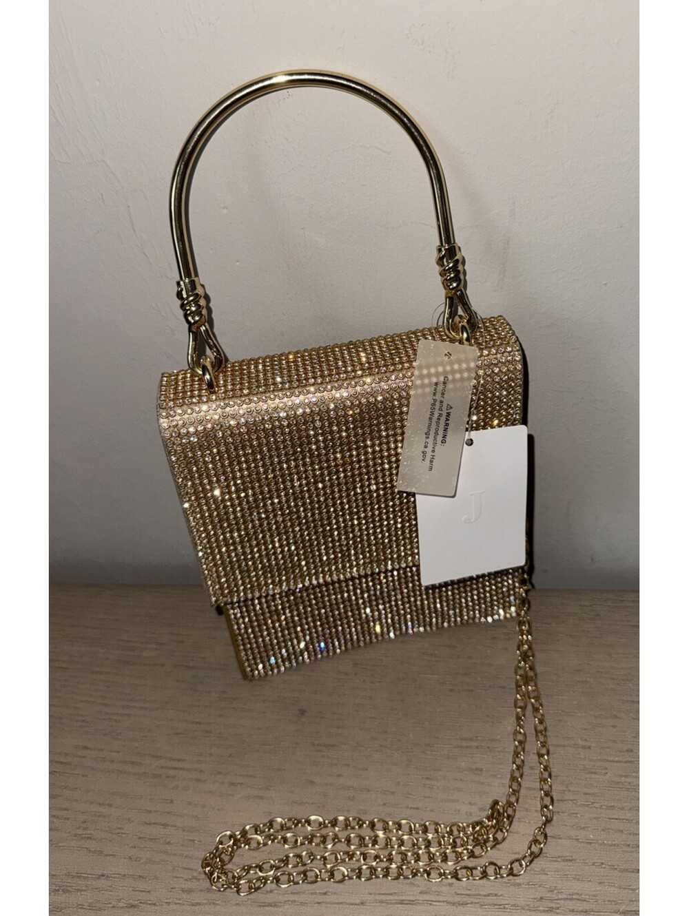 Sparkly Diamond Evening Bag Clutch Purses Womens Rhinestone Purse Gold Chain